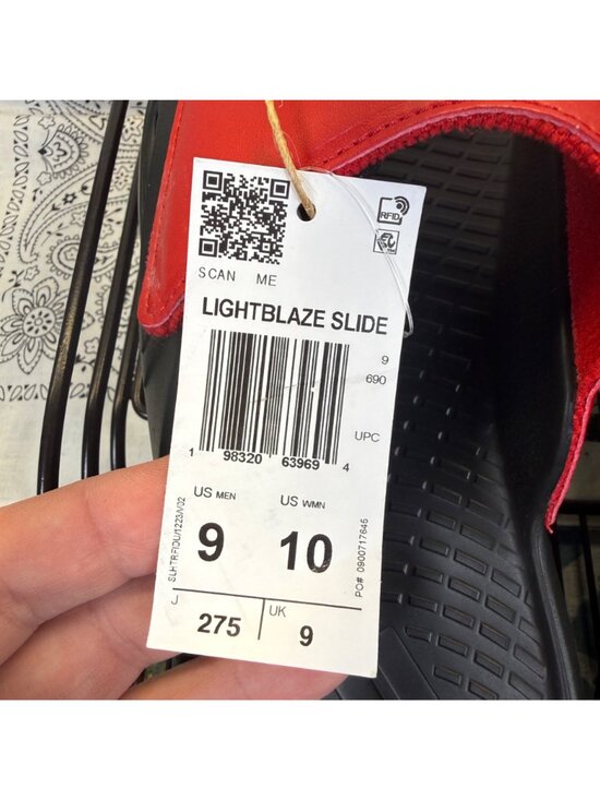 NWT adidas Light Blaze Slides Guns Up Texas Tech IH7122 Men’s Size 9 Rare Find